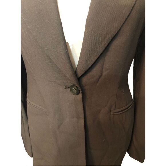 Cache 100 percent wool olive green one button front blazer fully lined size 2 NW - Picture 3 of 13